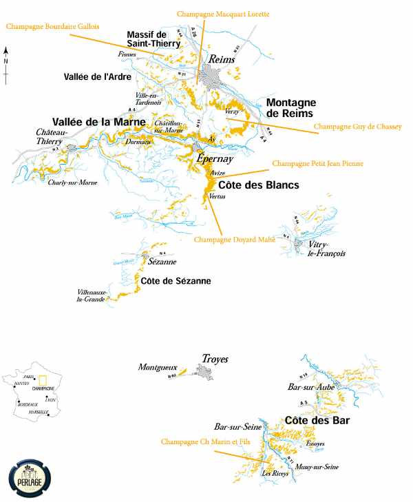 Mappa dello Champagne